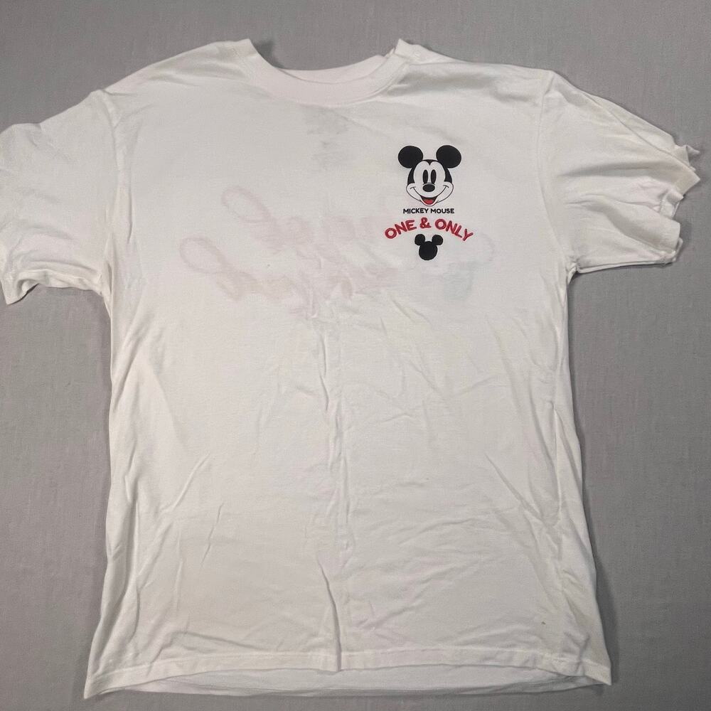 Disney Mickey Mouse One Of A Kind Graphic Tee White Short Sleeve Youth Large